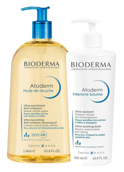 Atoderm Shower Oil, Cleansing Oil for Face & Body, Nourishing Cleansing Oil