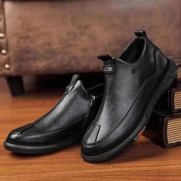 BLACK ZIP CASUAL SHOES FOR MEN Everrd