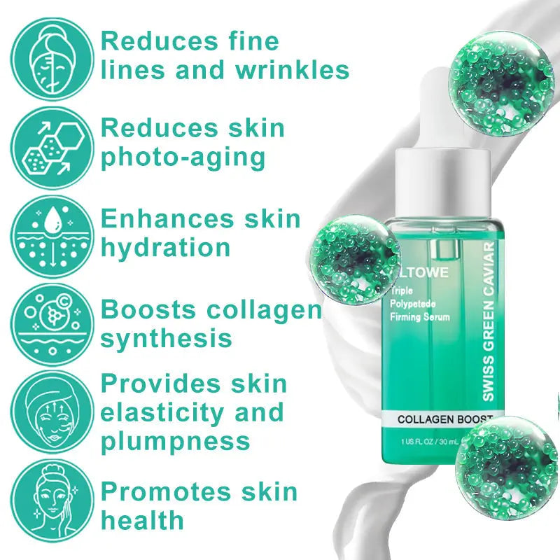 PLTOWE Swiss Green Caviar Triple Polypeptide Firming Serum ⭐⭐⭐⭐⭐ (Limited time discount Last 30 minutes） - EVERRD USA