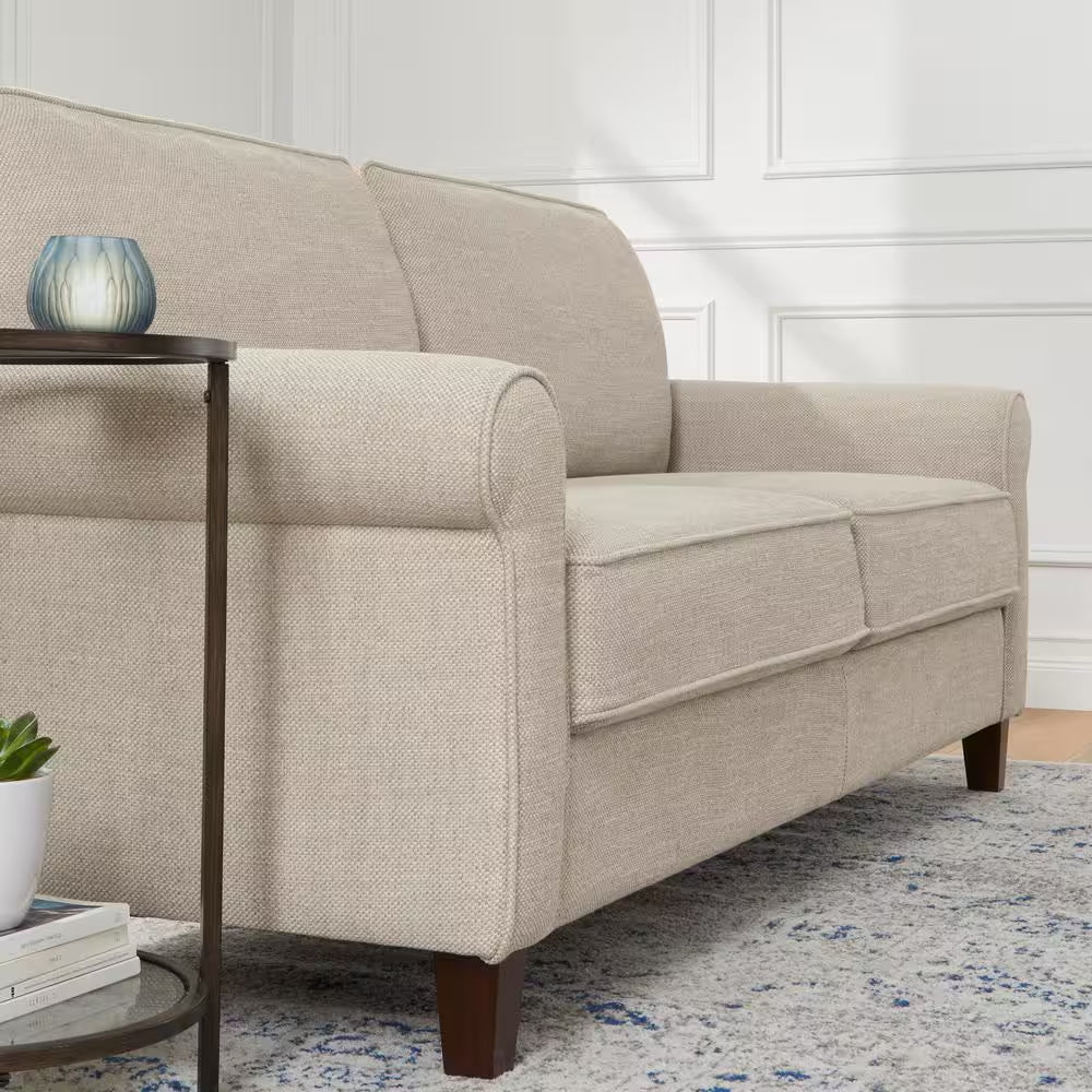 Briarwood 81.5 In. Classic Rolled-Arm Fabric Sofa in Sand Beige