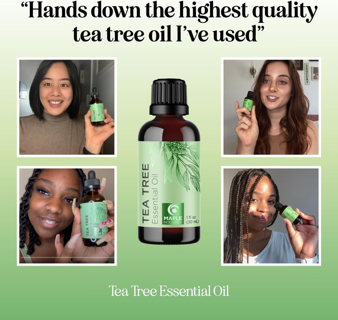 Pure Tea Tree Oil for Skin - 100% Pure Tea Tree Essential Oil for Scalp Care Aromatherapy and Natural Cleaning Solution - Super Potent AAA Non GMO Australian Tea Tree Oil for Hair Skin and Nails