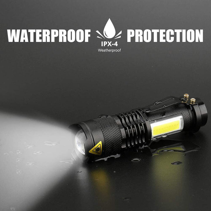 4000LM Waterproof Mini Flashlight Built in Battery USB Charging Everrd