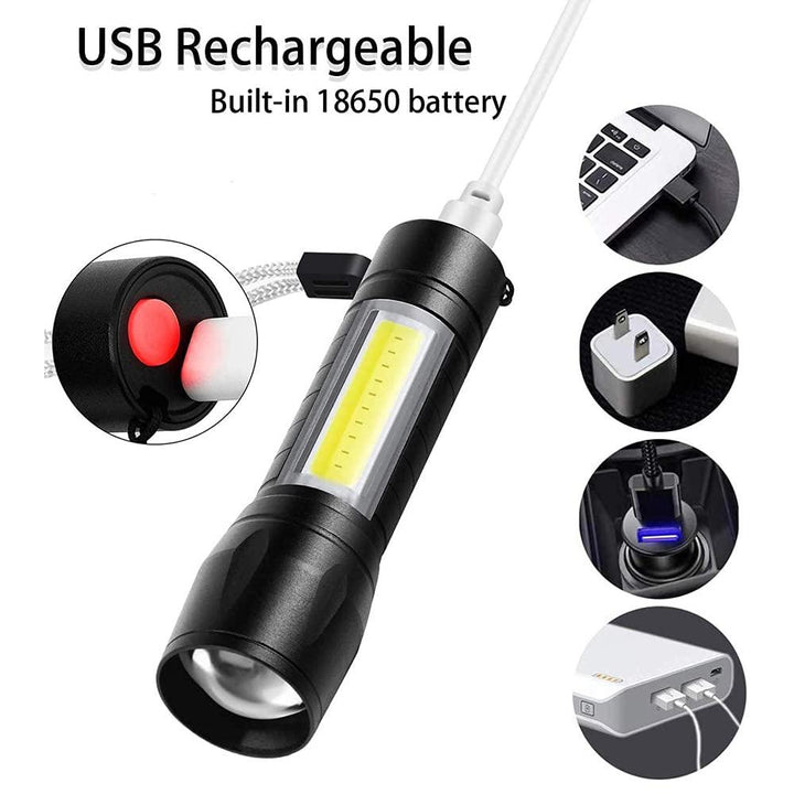 4000LM Waterproof Mini Flashlight Built in Battery USB Charging Everrd