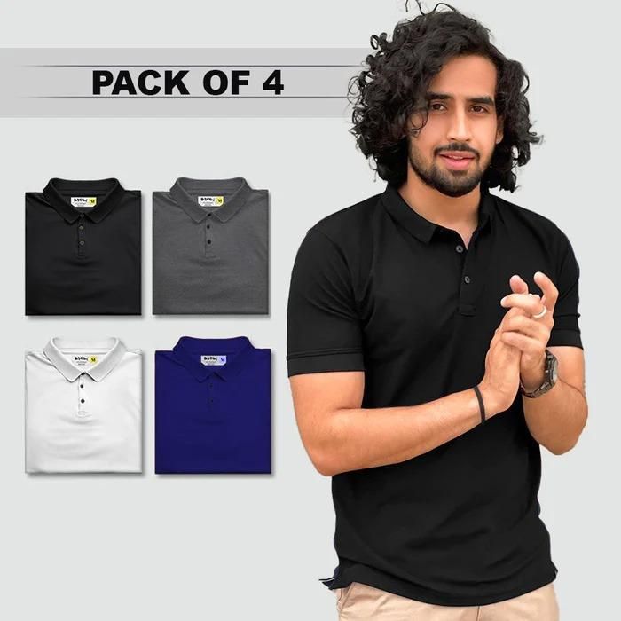 Men's Polo T-Shirts (Pack of 4) Everrd