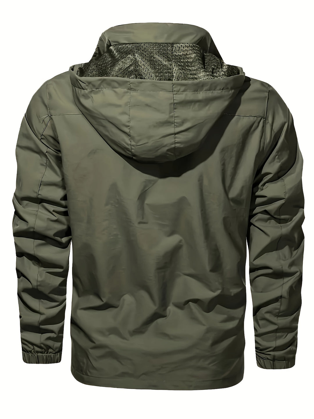 Men's Windproof Hooded Jacket - Casual Nylon Outdoor Mountaineering Coat, Long Sleeve, Machine Washable