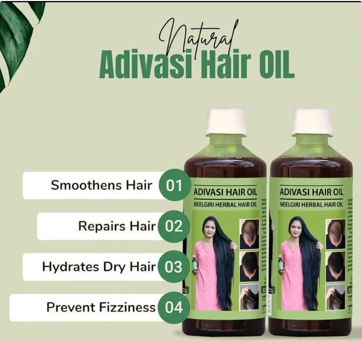 ADIVASI HERBAL NILAMBARI HAIR OIL! PACK OF 2 (BUY 1 GET 1 FREE)(4.9 ⭐⭐⭐⭐⭐ 93,830 REVIEWS) NEW Everrd