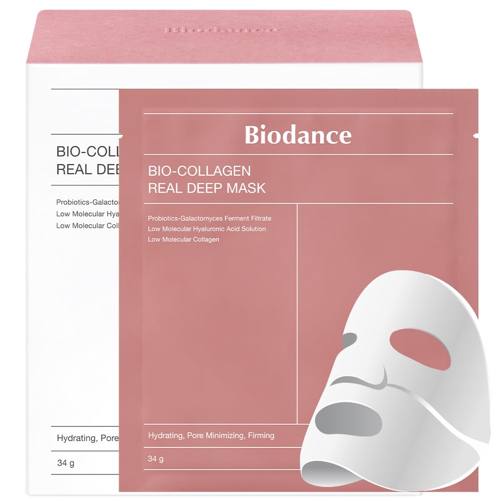 BIODANCE Bio-Collagen Real Deep Mask, Hydrating Overnight Hydrogel Mask, Pore Minimizing, Elasticity Improvement, 34g x4ea Everrd