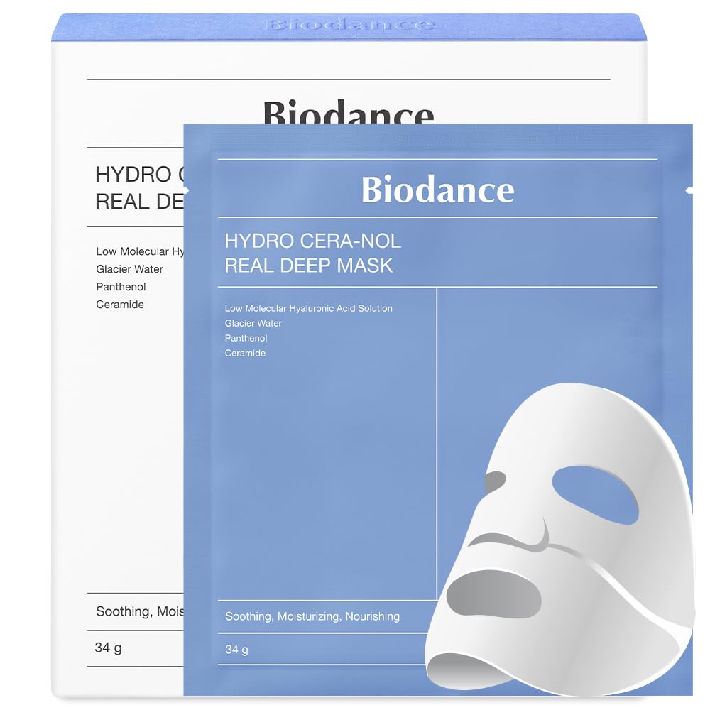 BIODANCE Bio-Collagen Real Deep Mask, Hydrating Overnight Hydrogel Mask, Pore Minimizing, Elasticity Improvement, 34g x4ea Everrd