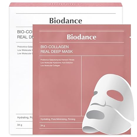 BIODANCE Bio-Collagen Real Deep Mask, Hydrating Overnight Hydrogel Mask, Pore Minimizing, Elasticity Improvement, 34g x4ea Everrd