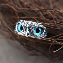 SILVER PLATED OWL RING - ADJUSTABLE SIZE Everrd