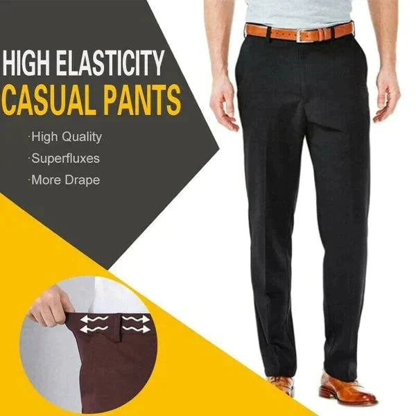 🔥👖High Stretch Men's Classic Pant For Men (BLACK) 💖 Everrd