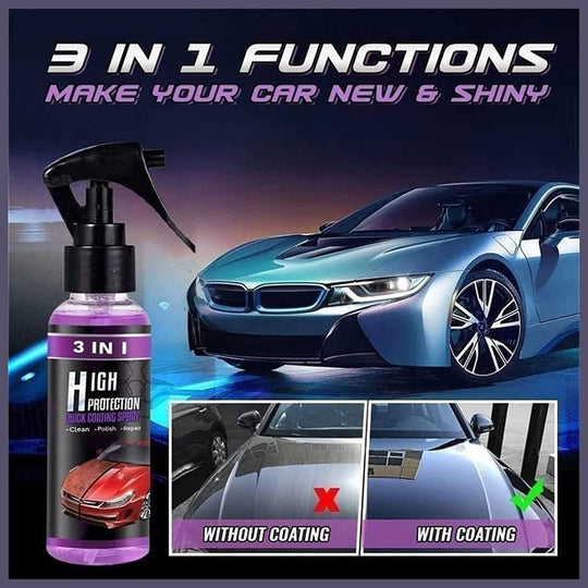 3 in 1 High Protection Quick Car Ceramic Coating Spray - Car Wax Polish Spray (Buy 1 Get 1) Everrd