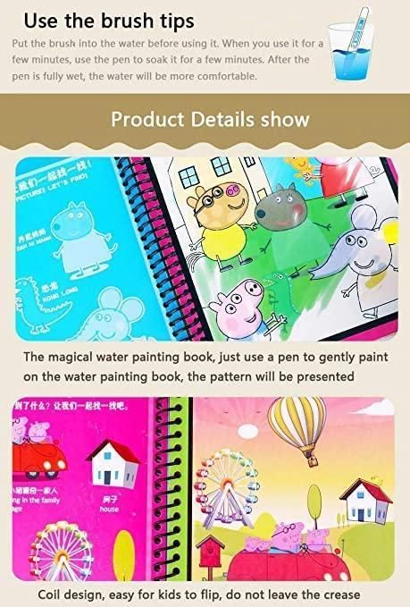 Reusable Magic Water Painting Book ( Pack of 4 ) Everrd