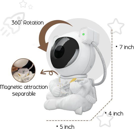 Everrd™ Galaxy Projector, Tiktok Astronaut Nebula Night Lights, Remote Control Timing and 360°Rotation Magnetic Head,Star Lights for Bedroom,Gaming Room Decor - EVERRD USA