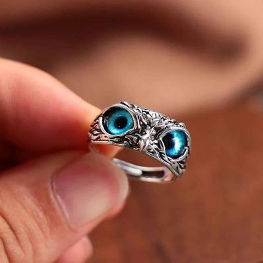 SILVER PLATED OWL RING - ADJUSTABLE SIZE Everrd