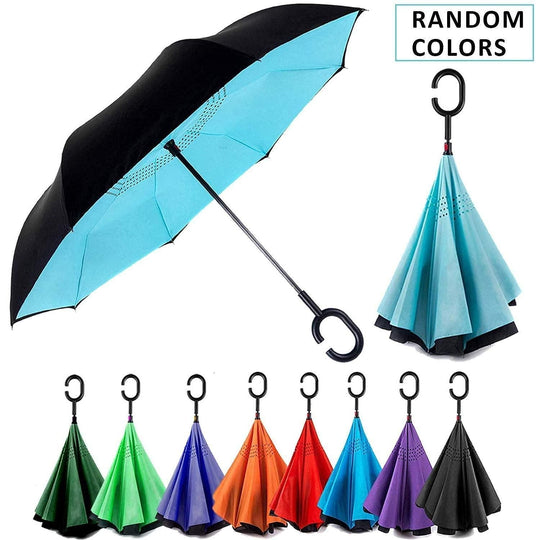 Double Layer Inverted Reversible Umbrella (Multicolor) Everrd