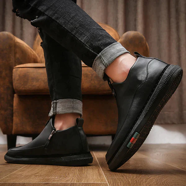 BLACK ZIP CASUAL SHOES FOR MEN Everrd