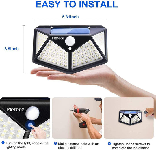 SOLAR MOTION SENSOR LIGHT FOR HOME AND GARDEN,OUTDOORS,BRIGHT SOLAR WIRELESS SECURITY MOTION SENSOR Everrd