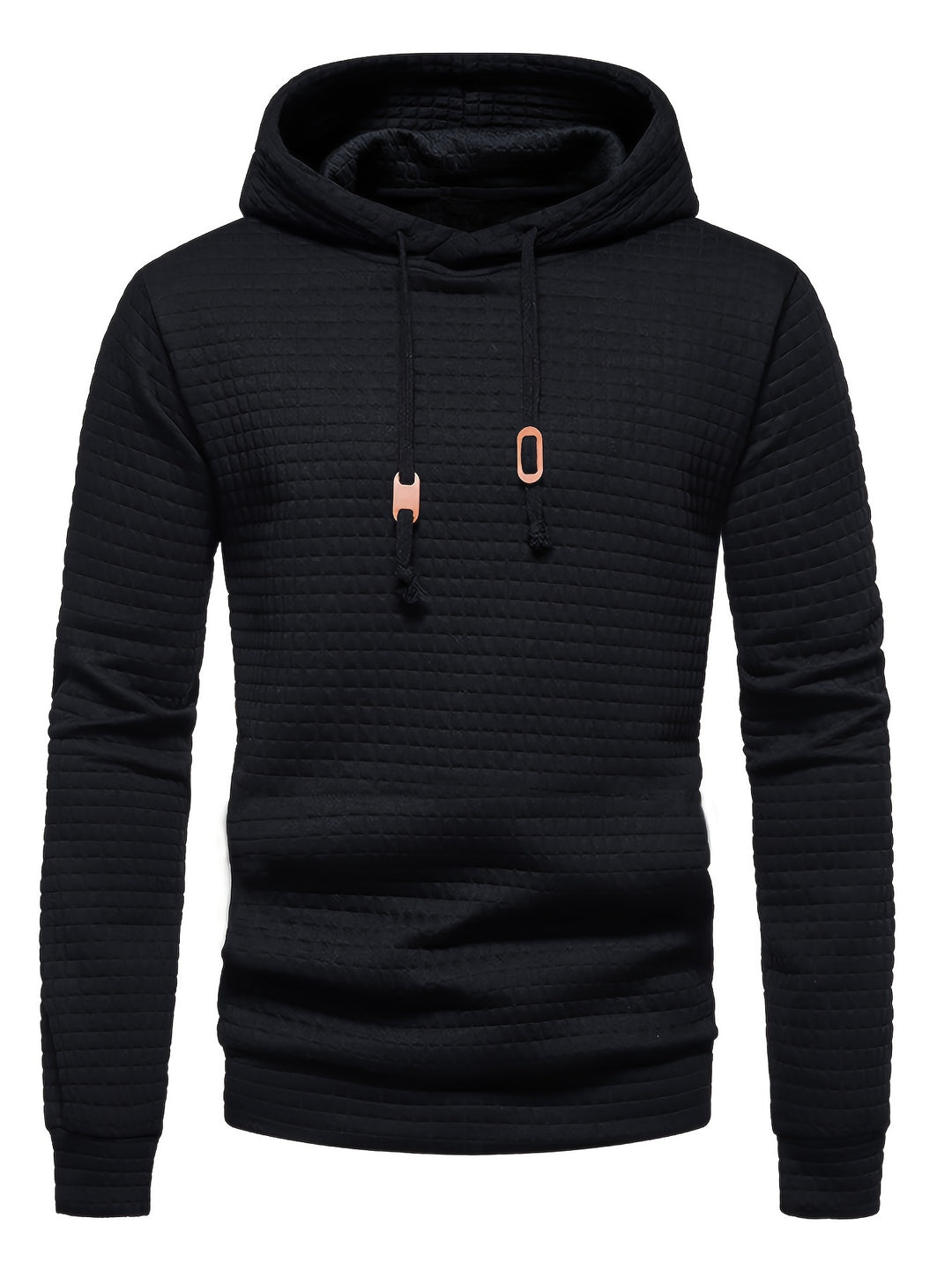 [1pc GEKM Men'S Casual Sports Hoodie] 1pc GEKM Men'S Casual Sports Pullover Sweatshirt, Boho Style Long Sleeve Hoodie with Embroidered Design, Knitted Polyester Fabric, Regular Fit, 250gsm - Autumn/Winter Collection