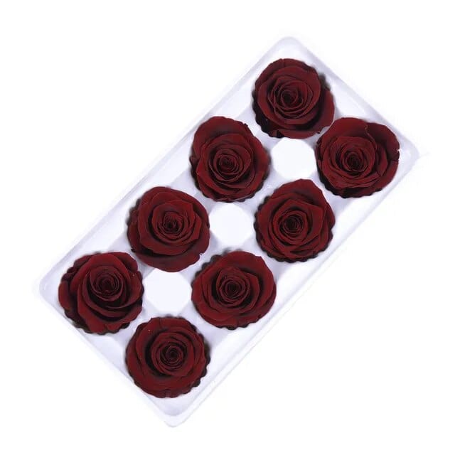 8Pcs/Box Preserved Rose Immortal B Grade Roses 4-5CM Diameter DIY Wedding Decoration Christmas Eternal Flower Of Life Material - EVERRD USA