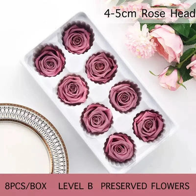 8Pcs/Box Preserved Rose Immortal B Grade Roses 4-5CM Diameter DIY Wedding Decoration Christmas Eternal Flower Of Life Material - EVERRD USA