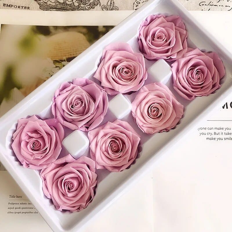 8Pcs/Box Preserved Rose Immortal B Grade Roses 4-5CM Diameter DIY Wedding Decoration Christmas Eternal Flower Of Life Material - EVERRD USA