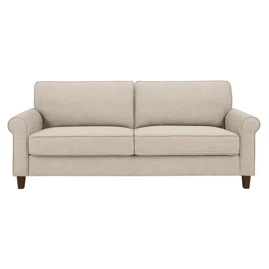 Briarwood 81.5 In. Classic Rolled-Arm Fabric Sofa in Sand Beige