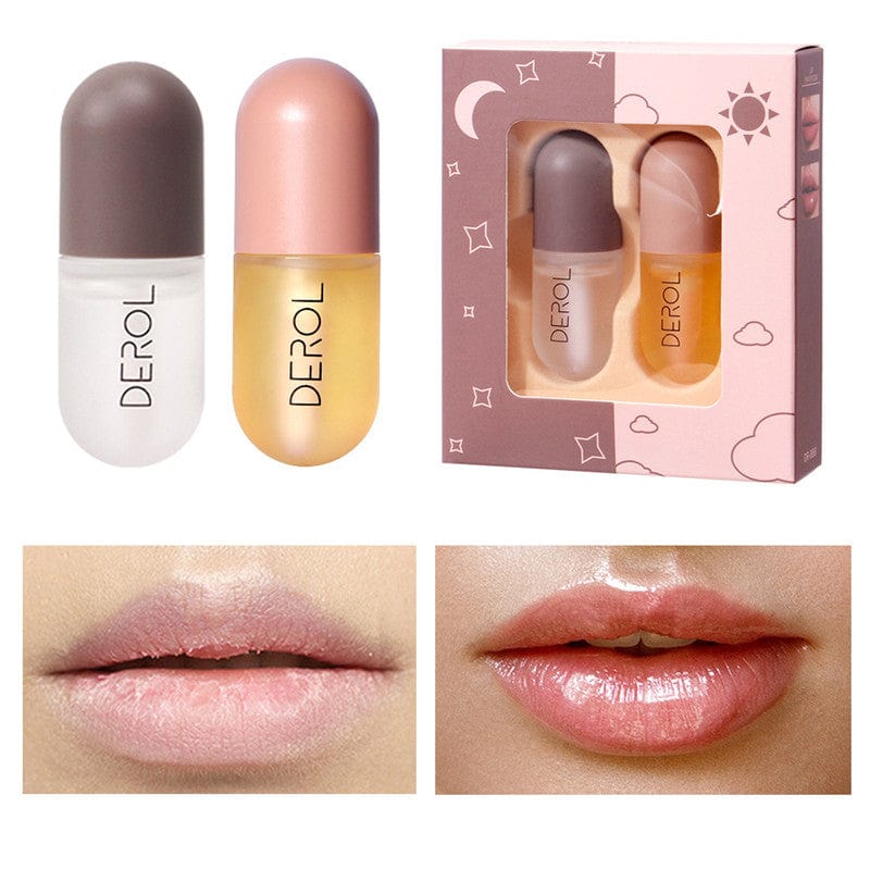 Day Night Instant Volume Lip Plumper Oil Clear Lasting Nourishing Repairing Reduce Lip Fine Line Care Lip Beauty Cosmetic - EVERRD USA