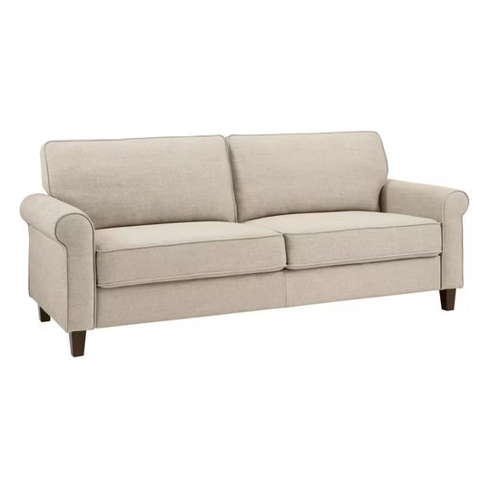 Briarwood 81.5 In. Classic Rolled-Arm Fabric Sofa in Sand Beige