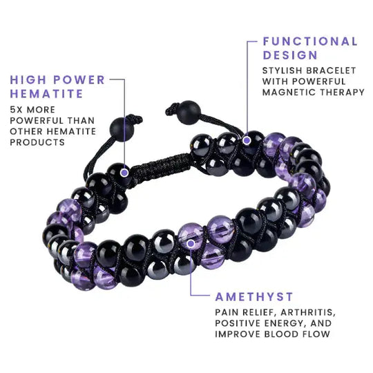 Metaphy DoubleAmethyst Beaded Bracelet - EVERRD USA