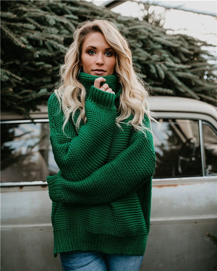 Green Knitted Turtleneck - EVERRD USA