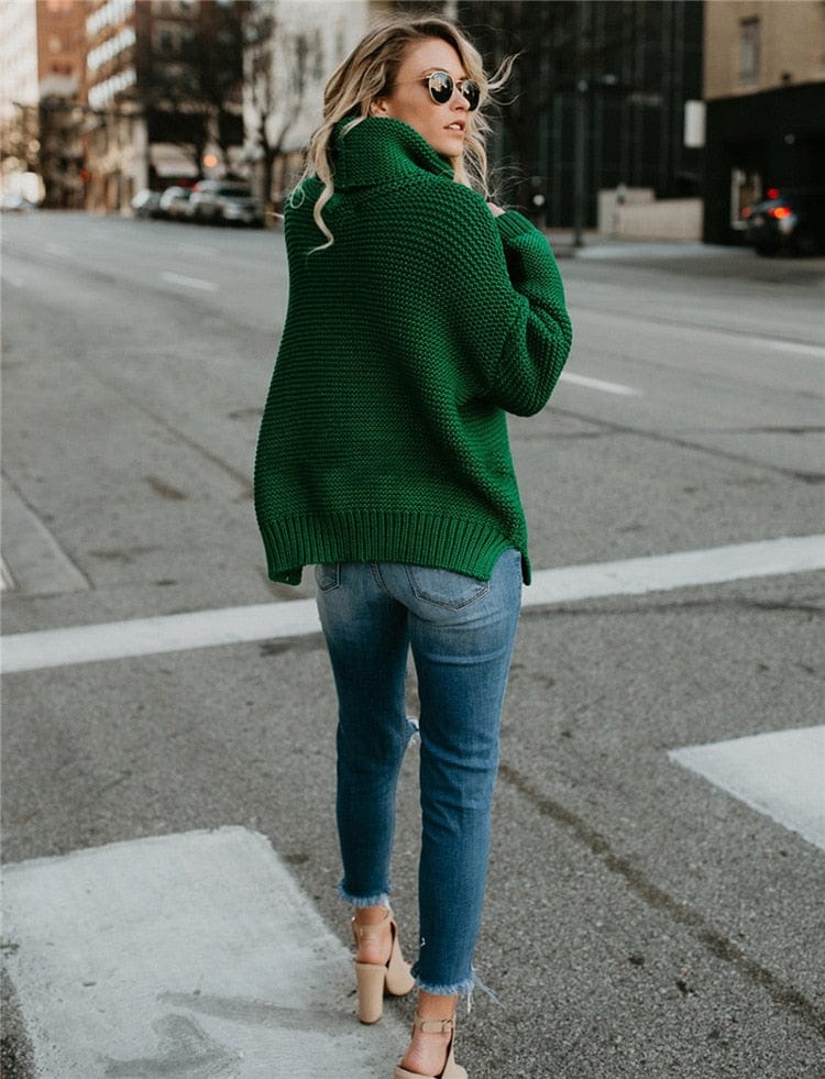 Green Knitted Turtleneck - EVERRD USA