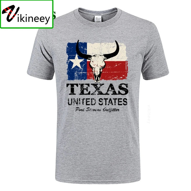 Cheap hot sale Wholesale Basic Retro Short Sleeve cotton USA America Texas Flag Men t shirt Vintage O-neck t-shirts