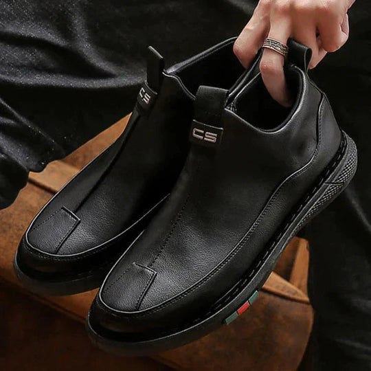 BLACK ZIP CASUAL SHOES FOR MEN Everrd