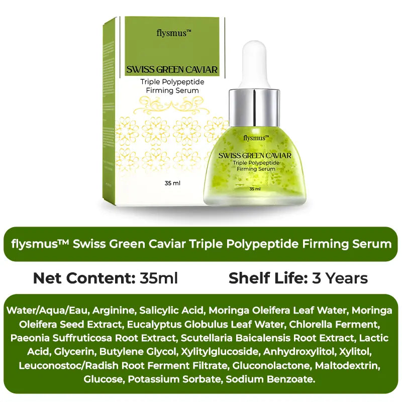 flysmus™ Swiss Green Caviar Triple Polypeptide Firming Serum - EVERRD USA