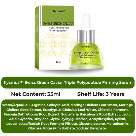 flysmus™ Swiss Green Caviar Triple Polypeptide Firming Serum - EVERRD USA