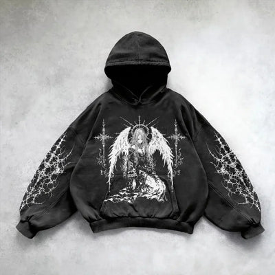 Harajuku y2k clothes sweatshirt hoodie print gothic punk hoodies women tops oversized goth new couples goth streetwear