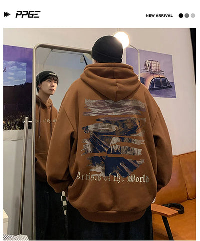 Autumn Goth Graphic Print Hooded Sweatshirts For Men Oversized Y2K Streetwear Hoodies New In Harajuku Fashion Pullover Hoodie