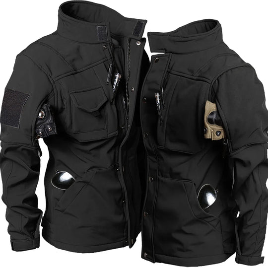 Vindtät Vattentät Biker Suit Herr Tactical Jacka Byxa Set Vinter Shark Skin Soft Shell Uniform Varma Fleecerockar