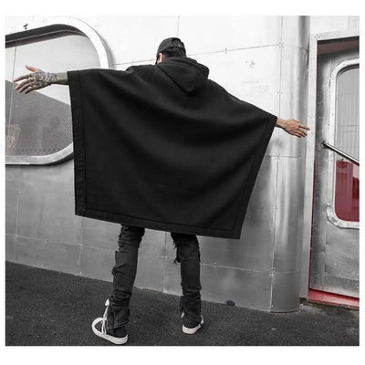 ARENS Techwear Black Oversized Hoodies Sweatshirt Baggy Trench Coat Anorak Men Goth Punk Japanese Streetwear Hip Hop Gothic