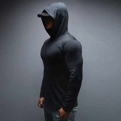 Spring autumn Fitness T-shirt Men's Long Sleeve Quick Drying GYM Tight Sports Thin Top Training T-shirt men hoodie sportswear