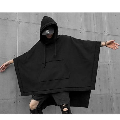 ARENS Techwear Black Oversized Hoodies Sweatshirt Baggy Trench Coat Anorak Men Goth Punk Japanese Streetwear Hip Hop Gothic