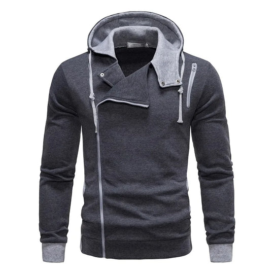 Casual Mann Hoodie Sweatshirt 2024 Schlanke Männliche Zipper Streetwear Strickjacke Hoodies Oberbekleidung Schwarz Sportswear Männer Mit Kapuze Jacke