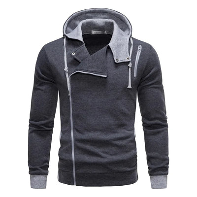 Casual Man Hoodie Sweatshirt 2024 Slim Male Zipper Streetwear Cardigan Hoodies Outerwear Black Sportswear Men Hooded Jacket