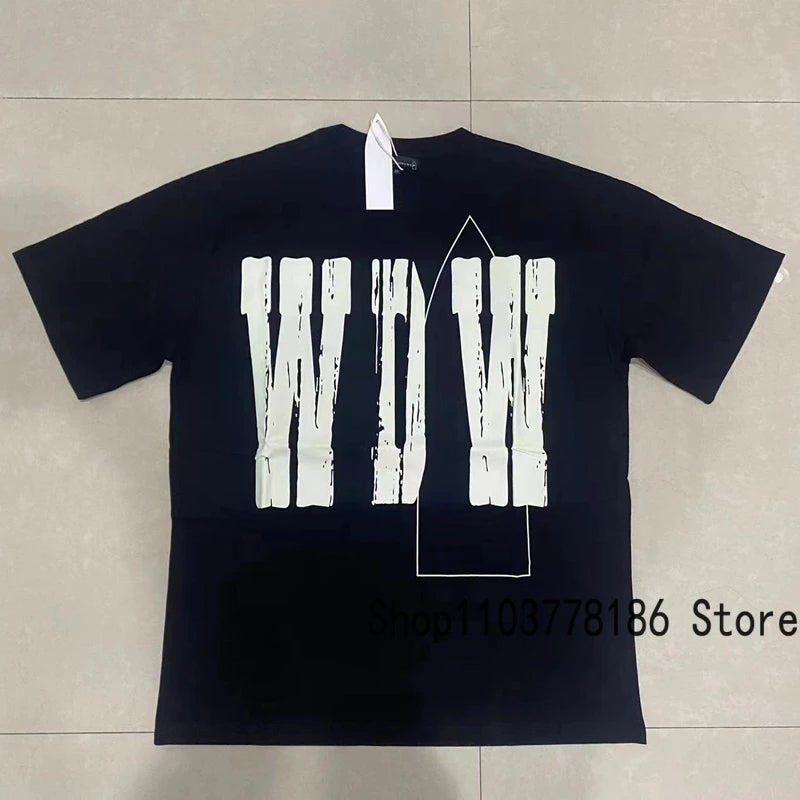 Men's Clothing Who Decides War T-shirts American Street Loose Washed Black Do Old Tops Breathable Cotton WDW Short Sleeve