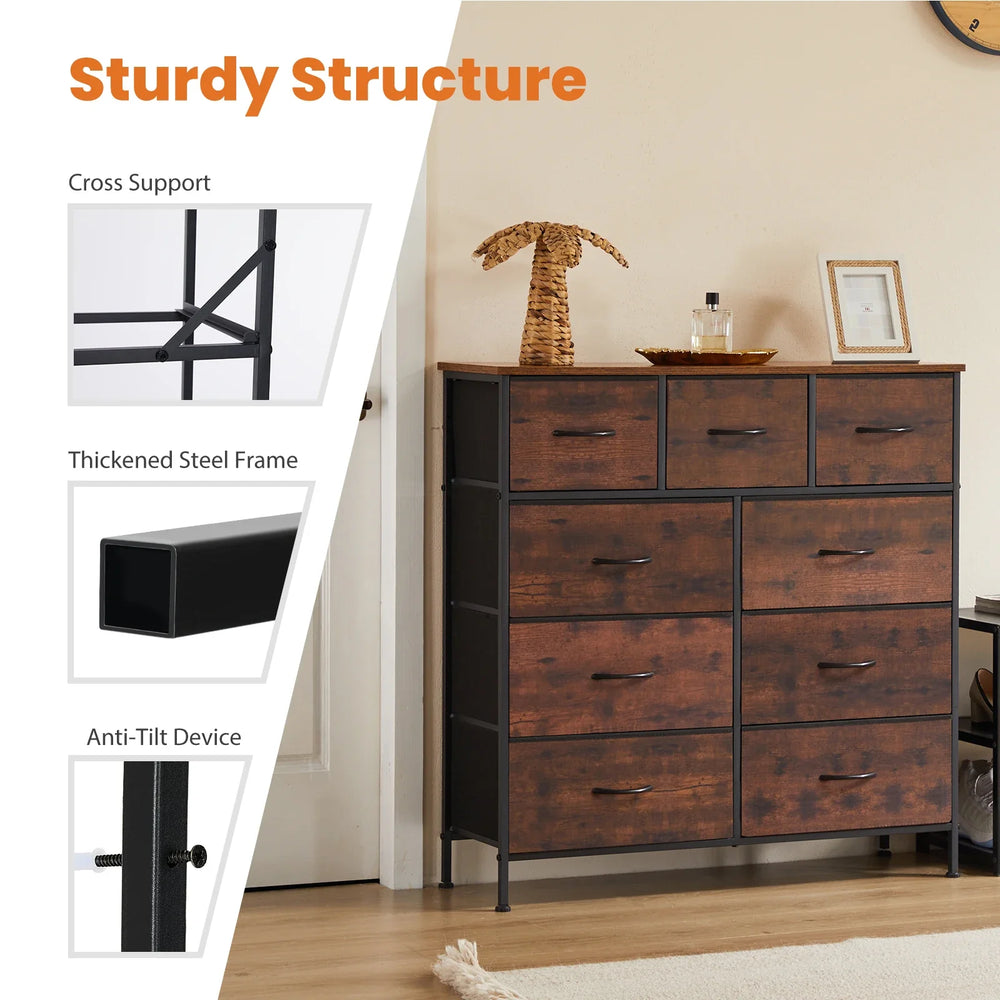 StorMax® 9-Drawer Fabric Dresser