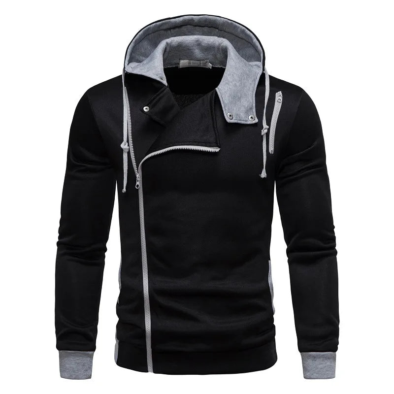 Casual Man Hoodie Sweatshirt 2024 Slim Male Zipper Streetwear Cardigan Hoodies Outerwear Black Sportswear Men Hooded Jacket