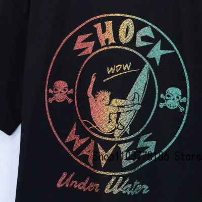 Men's Clothing Who Decides War T-shirts American Street Loose Washed Black Do Old Tops Breathable Cotton WDW Short Sleeve