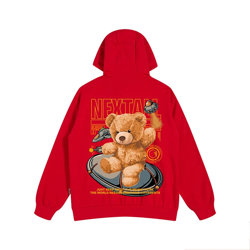 Autumn Men Hip Hop Bear Graphic Hoodie 2022 Cartoon Casual Oversized Hoodies Streetwear Fashion Sweatshirts Japanese y2k Clothes