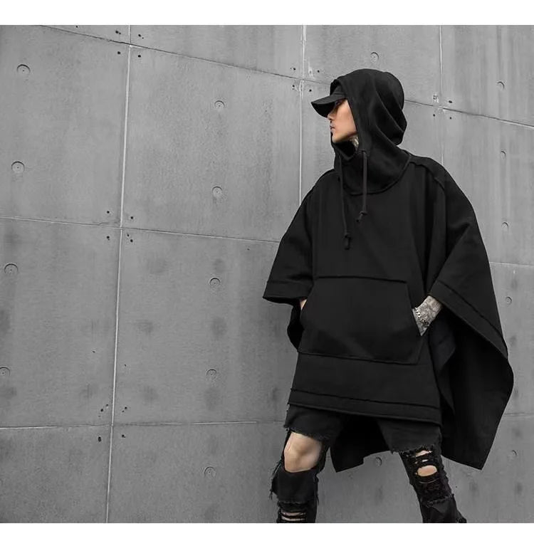 ARENS Techwear Black Oversized Hoodies Sweatshirt Baggy Trench Coat Anorak Men Goth Punk Japanese Streetwear Hip Hop Gothic